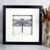 Dragonfly framed papercut