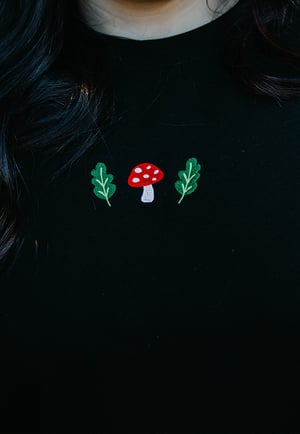 Image of Mushi & Oak Embroidered Sweatshirt ~ Black