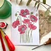 Red & Black Poppy Lino