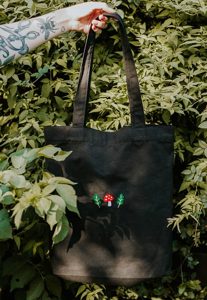 Image of Mushi & Oak Embroidered Recycled Tote
