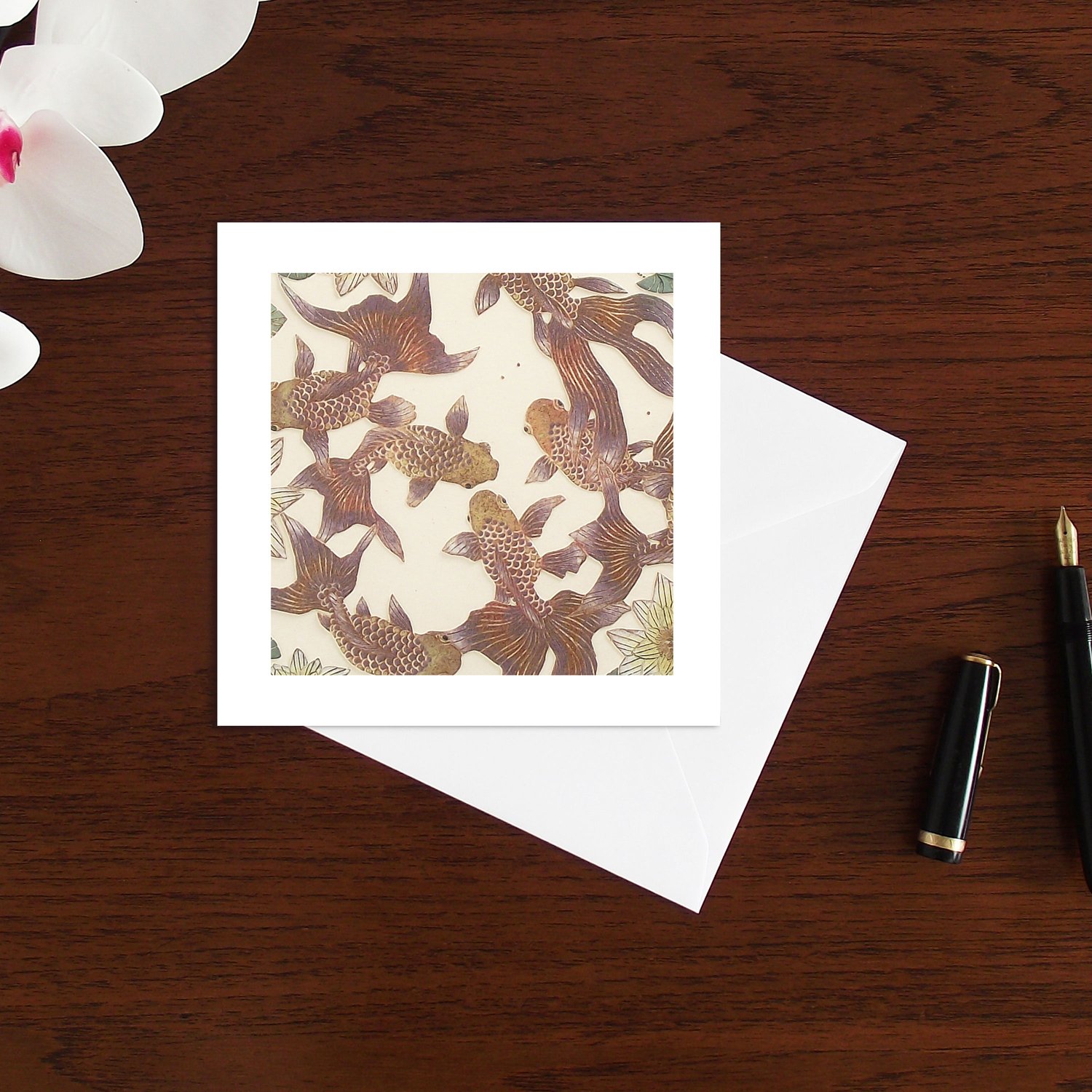 Image of Fantailed fancy fish art card