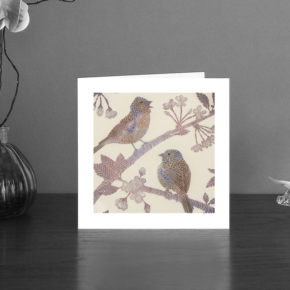 Image of Chaffinches art card