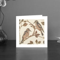 Image 1 of Spotted wood peckers art card