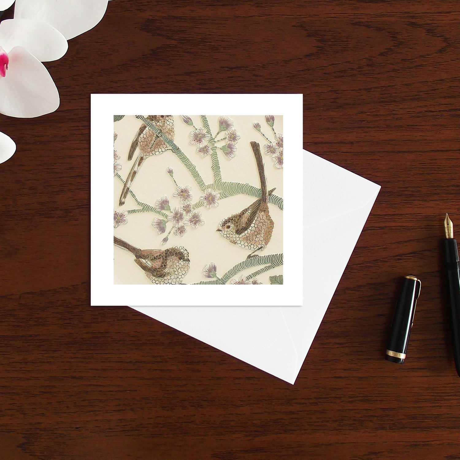 Image of Long tailed tits art card