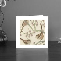 Image 1 of Long tailed tits art card