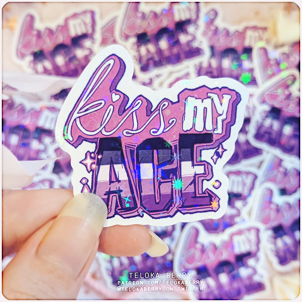 Image of kiss my ace die-cut stickers
