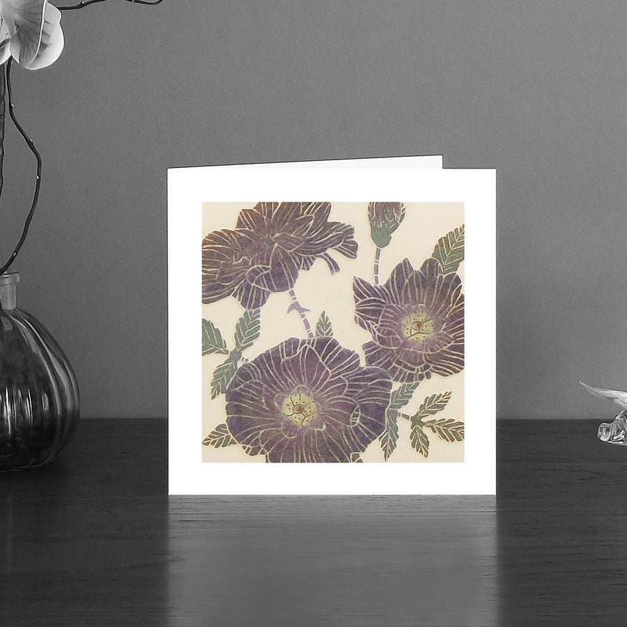 Image of English rose art card