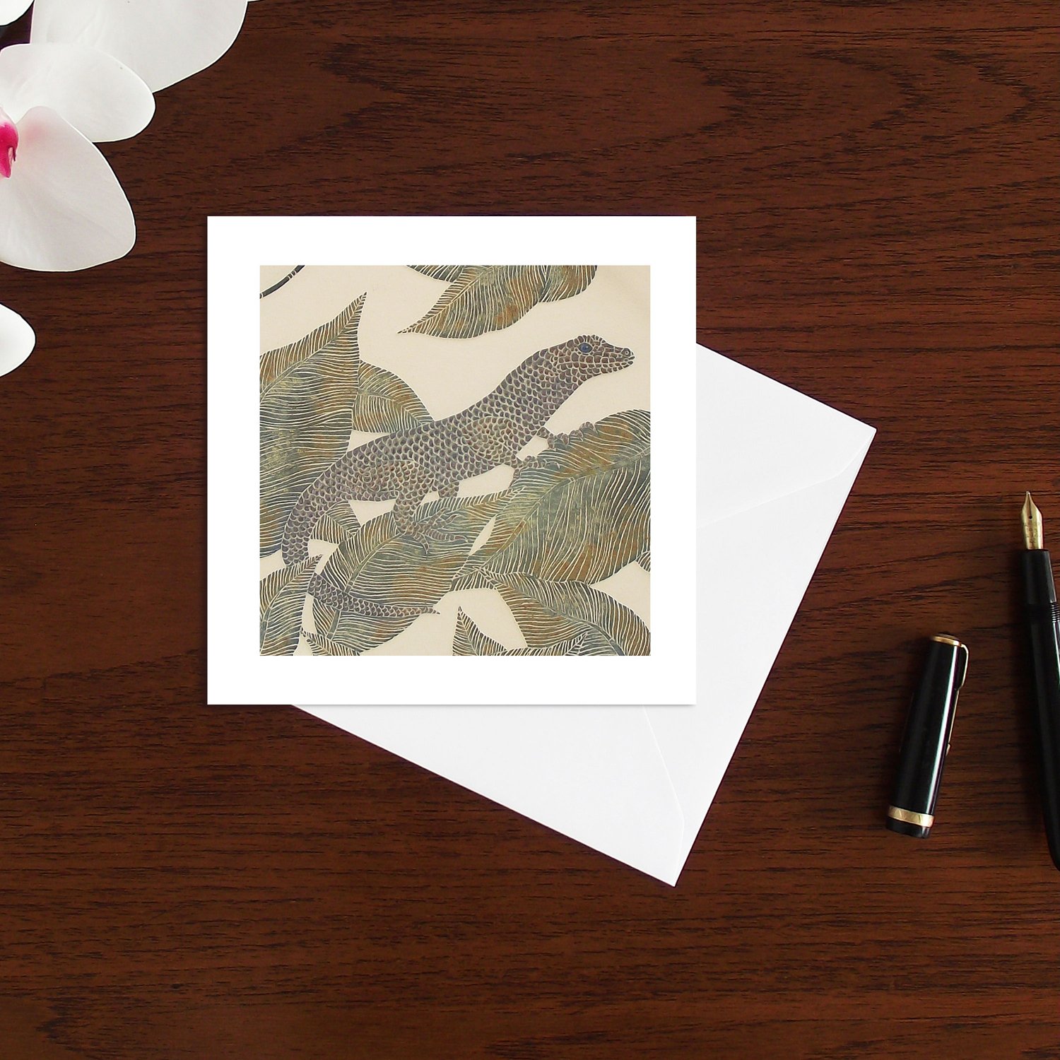 Image of Emerald skink art card
