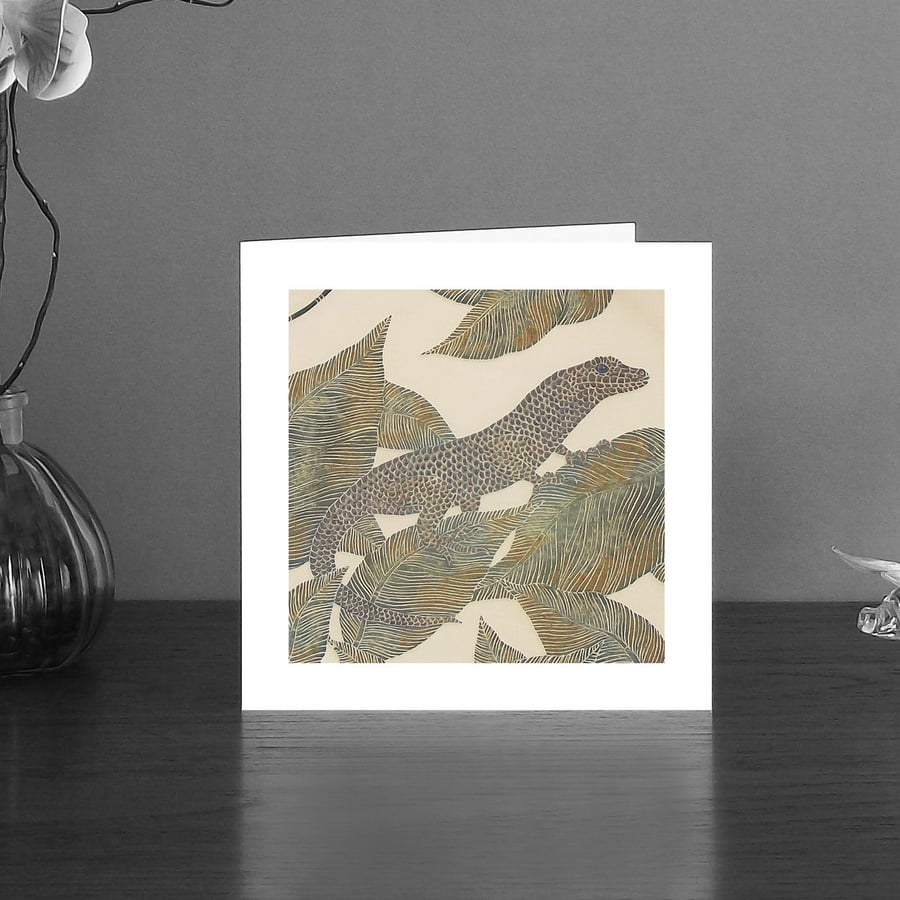 Image of Emerald skink art card