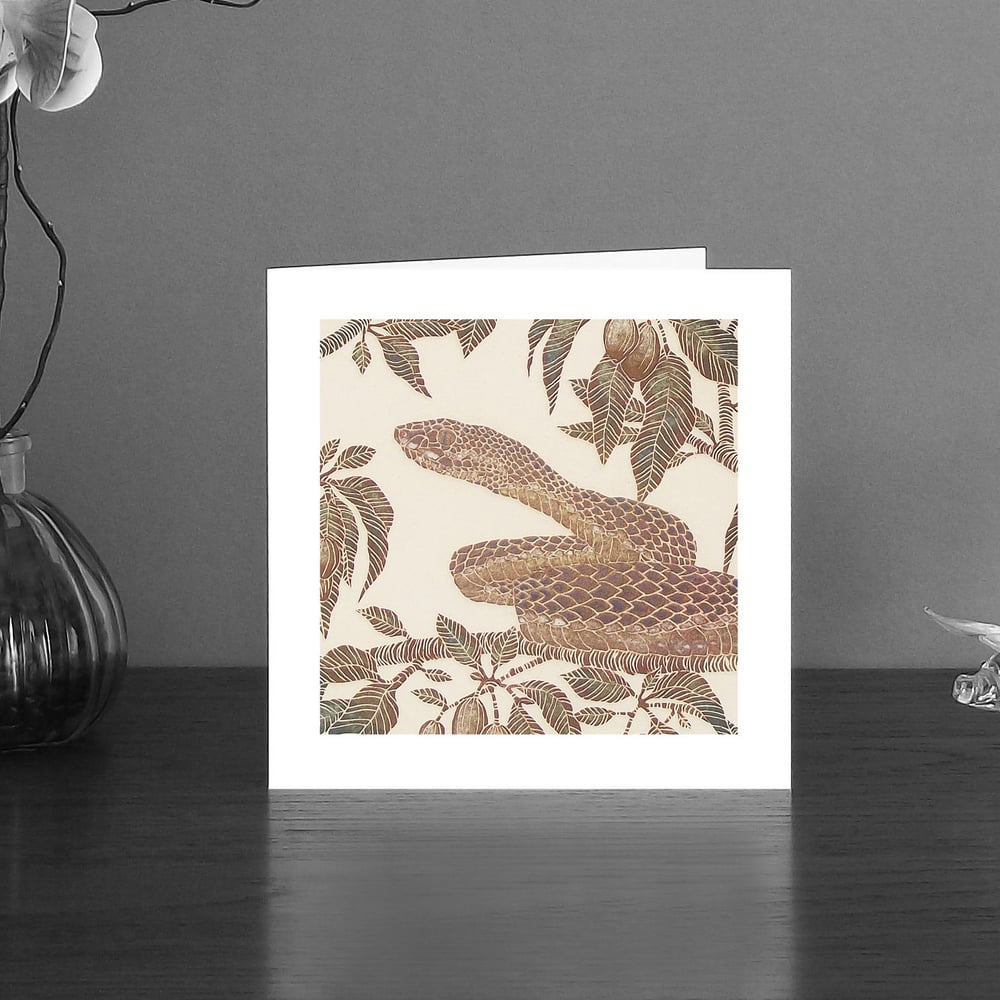 Image of White lipped viper art card