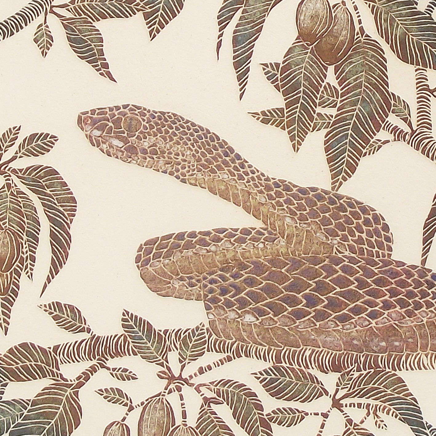 Image of White lipped viper art card