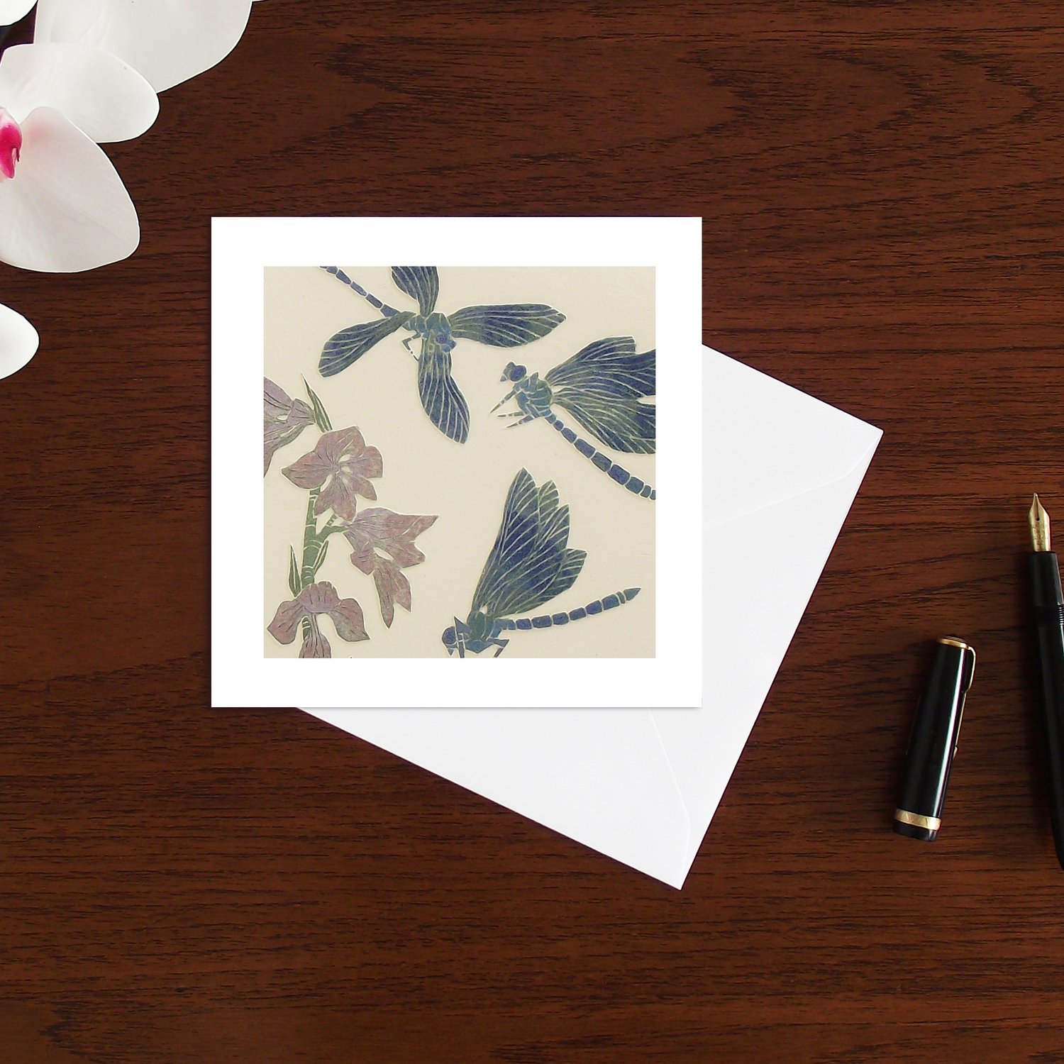 Image of Banded Damselflies art card