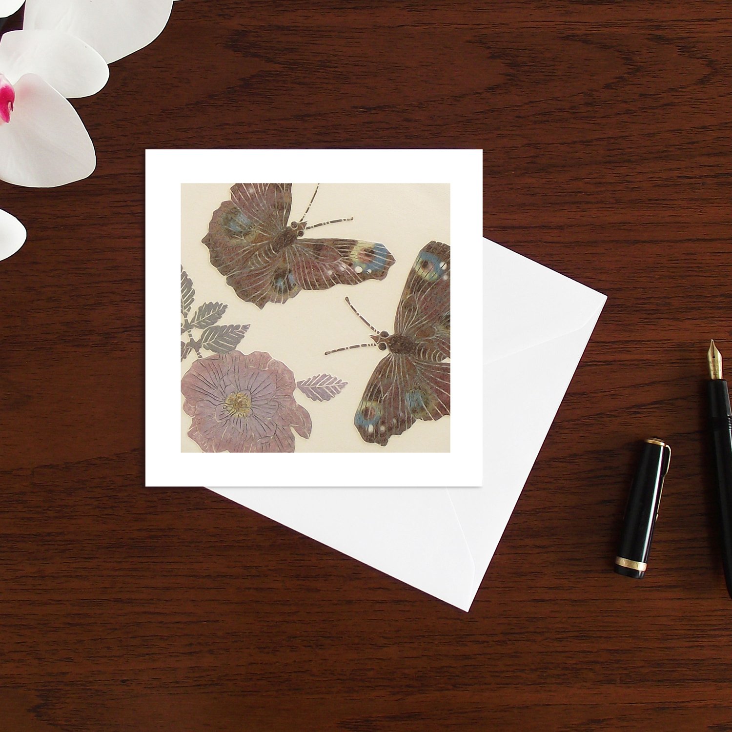 Image of Peacock butterfly art card