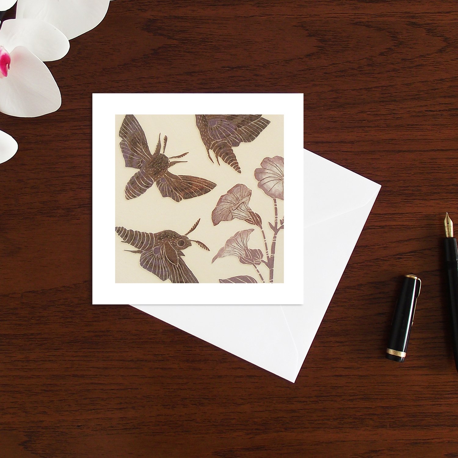 Image of Privet Hawk moth art card