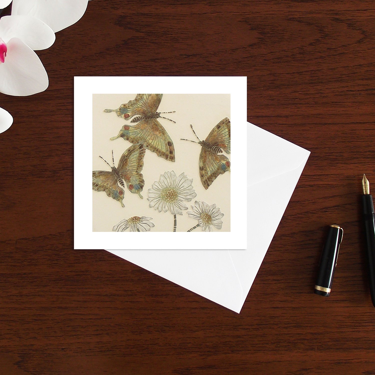 Image of Swallow tailed butterflies art card