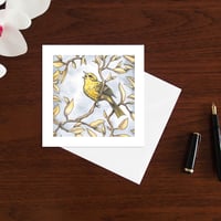 Image 2 of Singing yellow bird art card