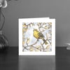 Singing yellow bird art card