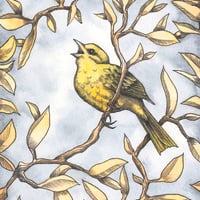 Image 4 of Singing yellow bird art card