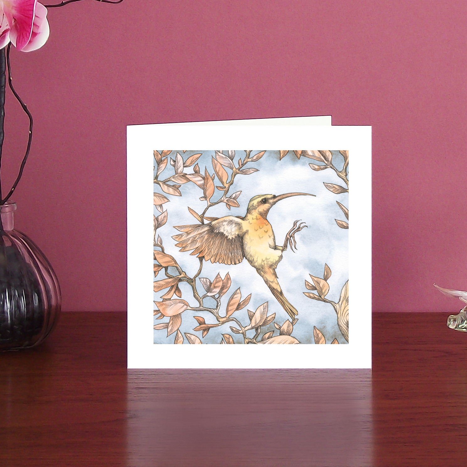 Image of Flying sunbird art card