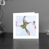Booted Racket-tail hummingbird art card