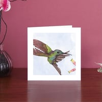 Image 5 of Empress brilliant hummingbird art card