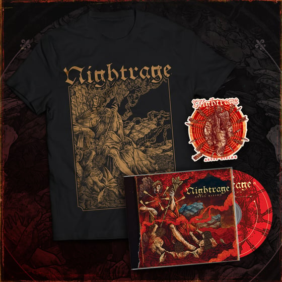 Image of Pre-order: Nightrage - Abyss Rising (T-shirt, CD & patch)