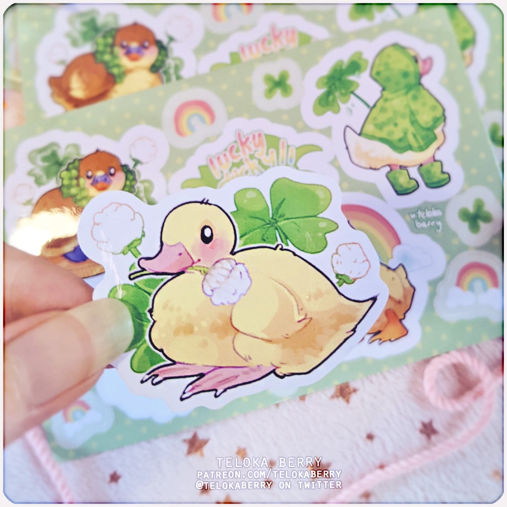Image of lucky duckies sticker-sheet