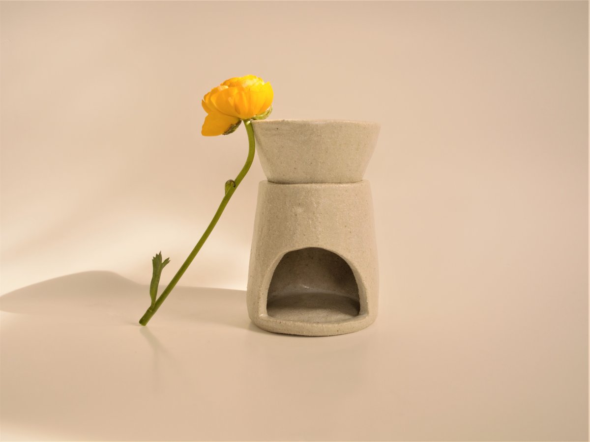 Image of Oil Burner - White Raku 