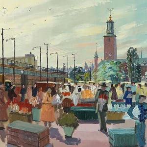 Image of 1961, 'Stockholm Flower Market,' Georg Lindstrom
