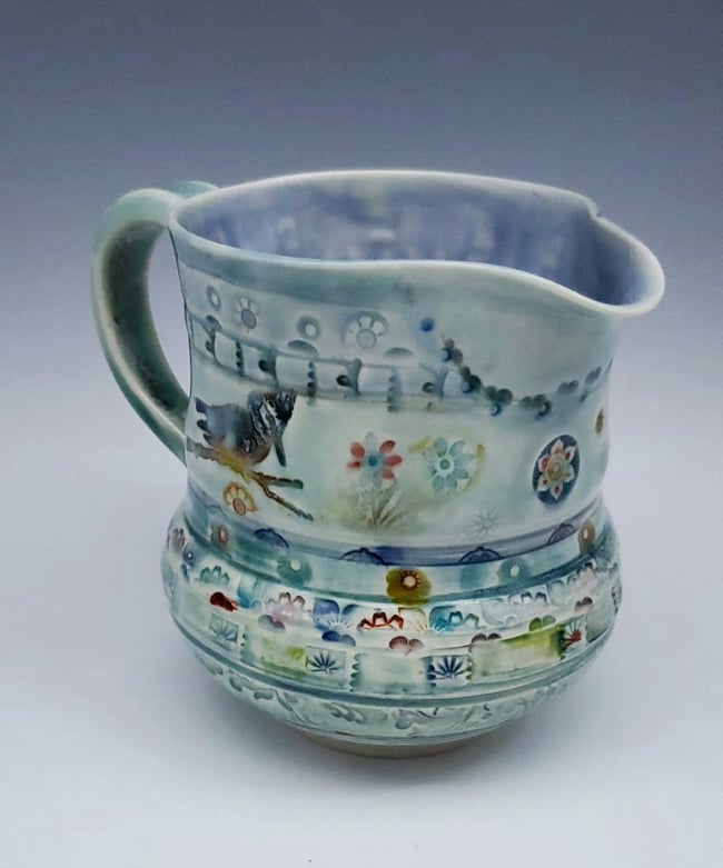 Kingfisher Porcelian Pitcher