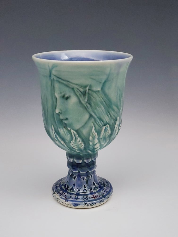 Image of Flower Fairy Evening Bas Relief Porcelain Chalice