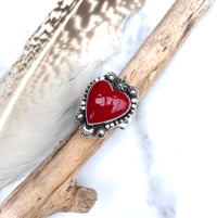 Image 4 of Handmade Sterling Silver Rosarita Heart Ring - Extra Embellishments 