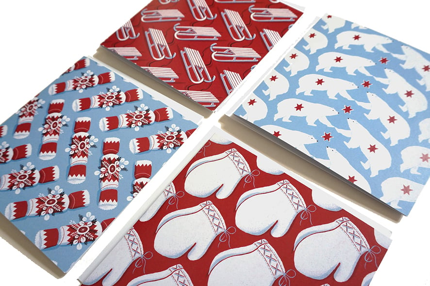 Image of Sledge / Polar Bear / Cracker / Mitten - Christmas Card Packs