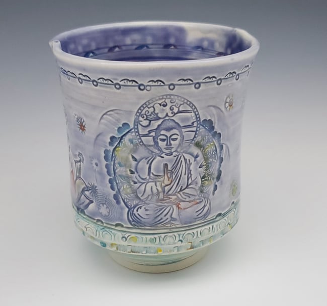 Soft Lavender Bhuddha Porcelain Tumbler
