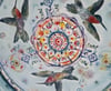 Ruby Throated Hummingbird Porcelain  Plate