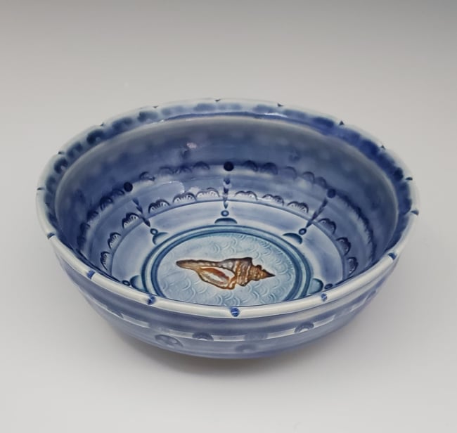 Cobalt Conch Shell Keepsake Dish