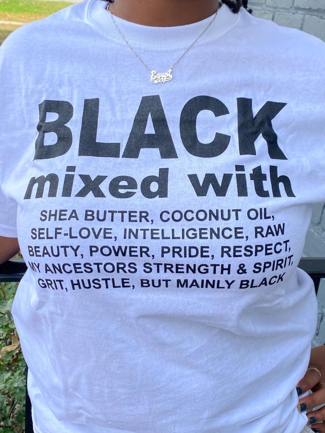 black mixed with t shirt