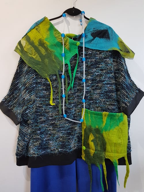 Image of one of a kind...blue and green top/tunic