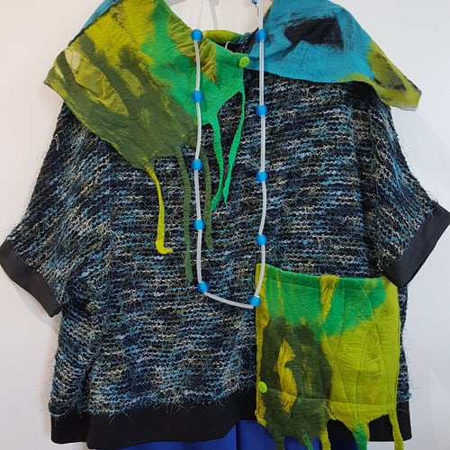 Image of one of a kind...blue and green top/tunic