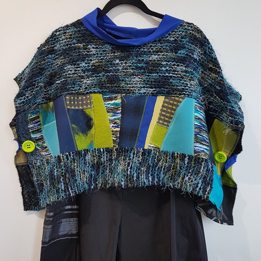 Image of cropped top, blue, green
