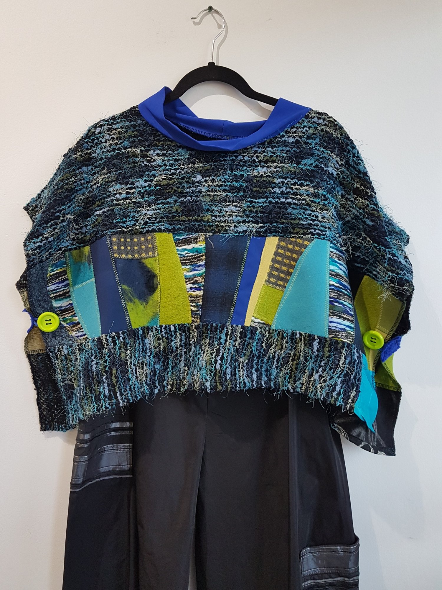 Image of cropped top, blue, green