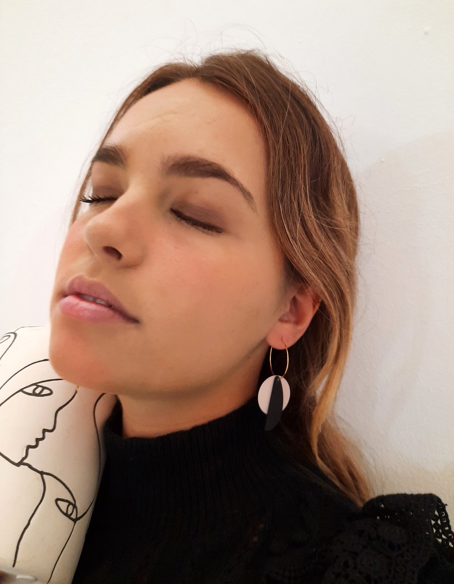 Image of Pendientes BOLOGNA- Gris topo