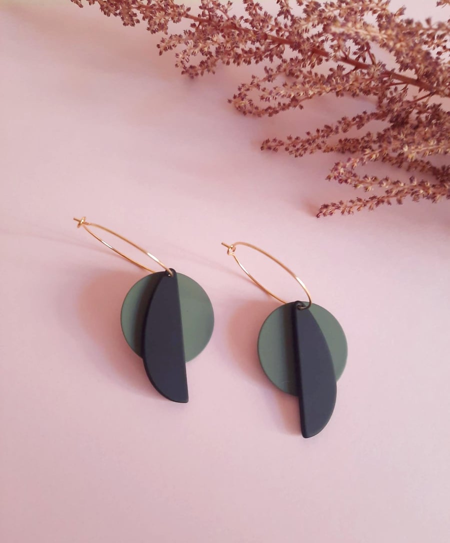 Image of Pendientes BOLOGNA - Verde Caqui