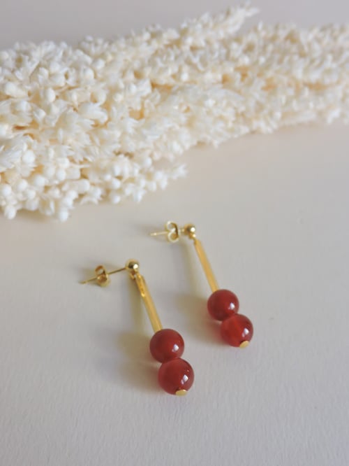 Image of Pendientes LEA - Ágata ámbar