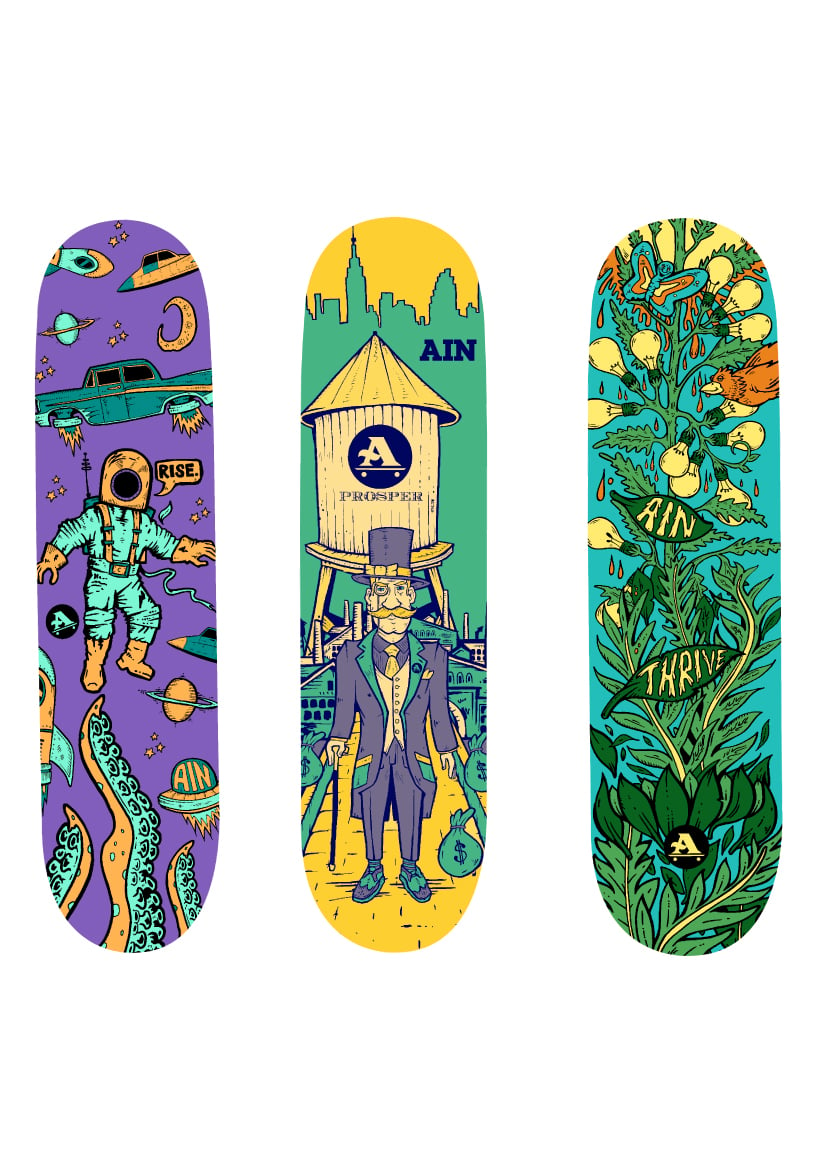 Thrive, Prosper, Rise Skateboards