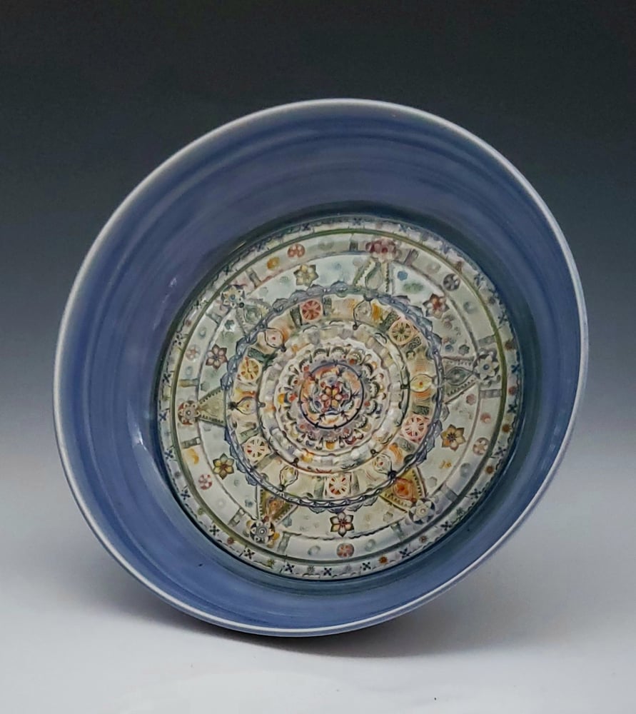Image of Large Blue Mandala Bowl