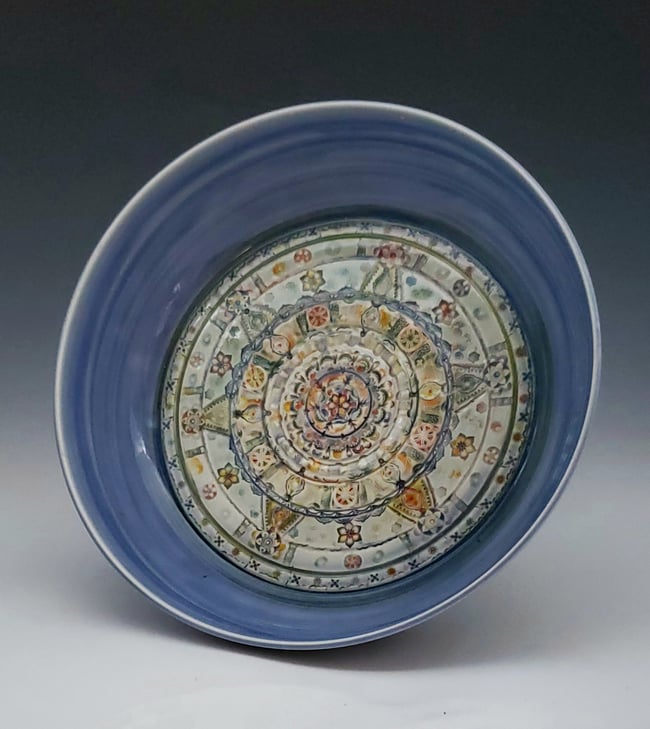 Large Blue Mandala Bowl