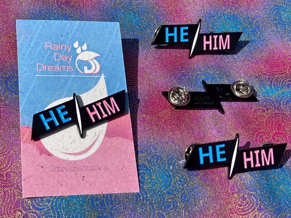 Image of He/Him Pronoun Pins