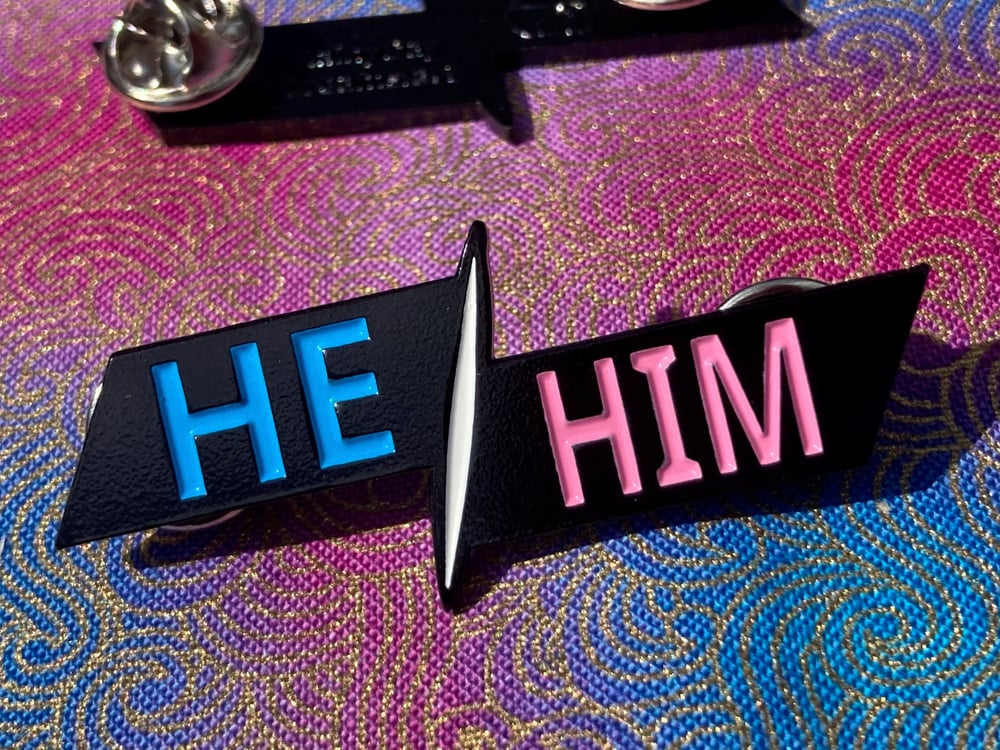 Image of He/Him Pronoun Pins