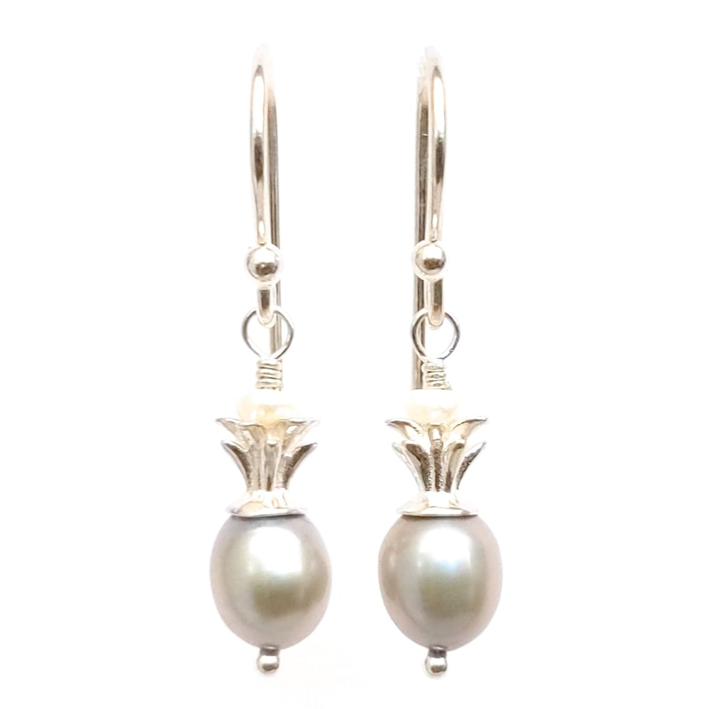 Image of Tiny Pineapple Earrings Sterling Silver